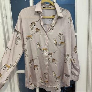 Zara Silk Pink Button Down
